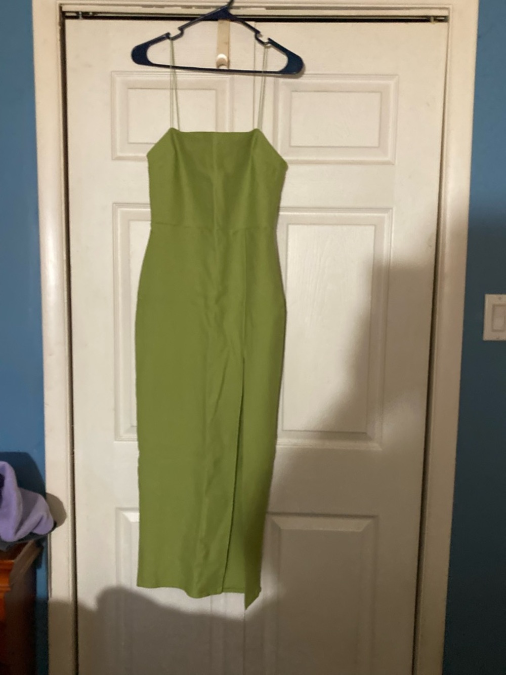 Fashion Nova Lime Green Slip Midi Dress L